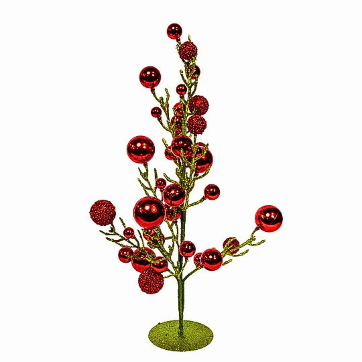 Kurt S. Adler Green Glitter Tree W/Mini Ball Ornaments - - SBKGifts.com