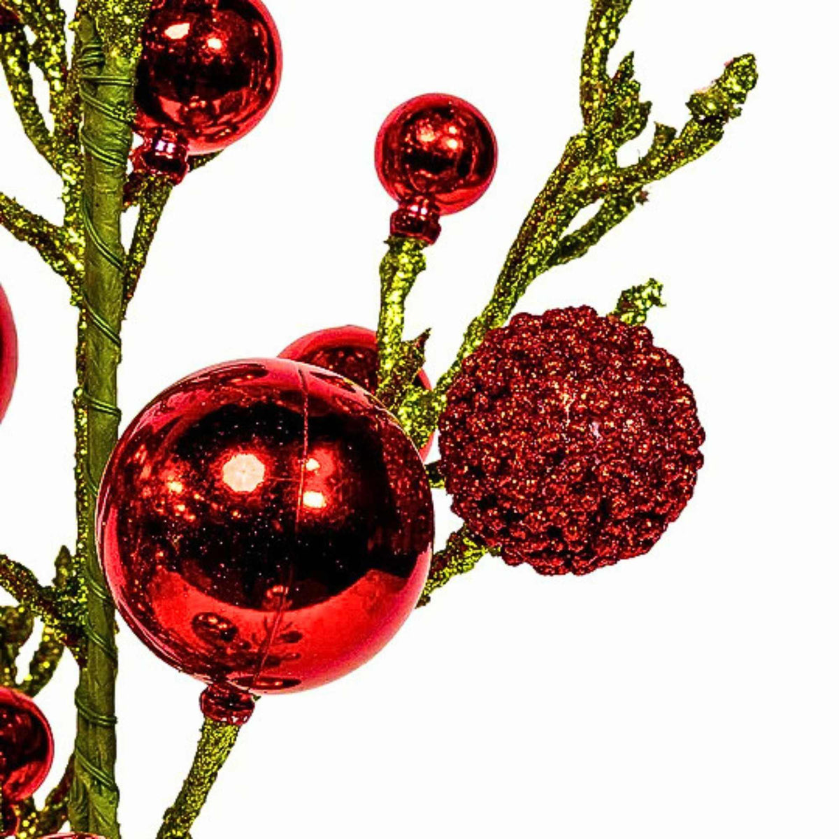 Kurt S. Adler Green Glitter Tree W/Mini Ball Ornaments - - SBKGifts.com