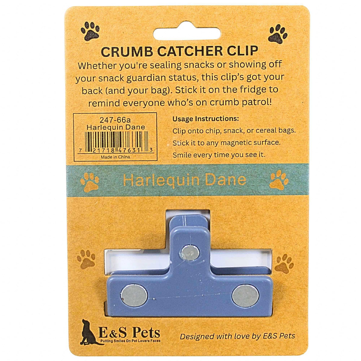 E & S Imports Harlequin Dane Chip Clip - - SBKGifts.com