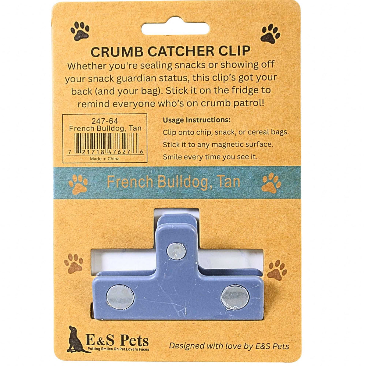 E & S Imports French Bulldog Tan Chip Clip - - SBKGifts.com