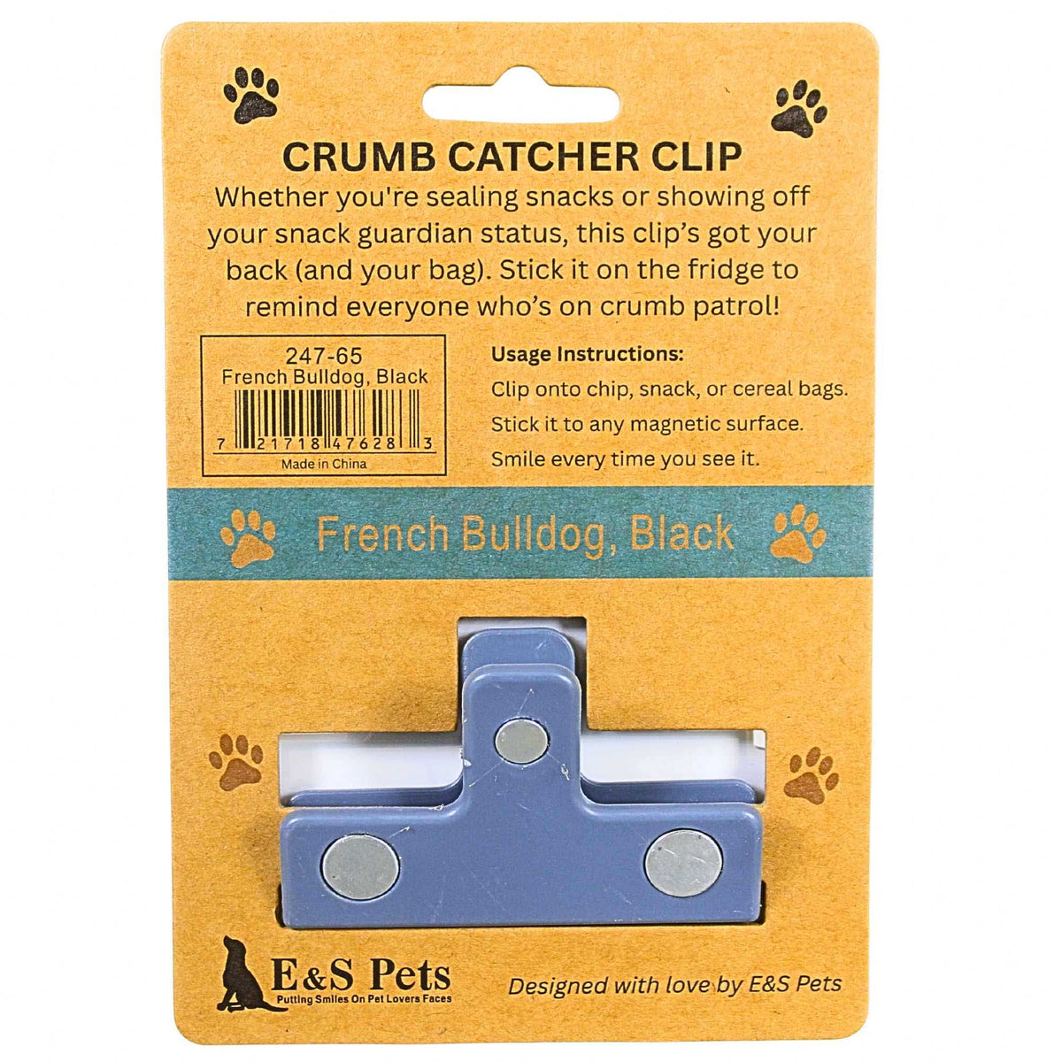 E & S Imports Black French Bulldog Chip Clip - - SBKGifts.com