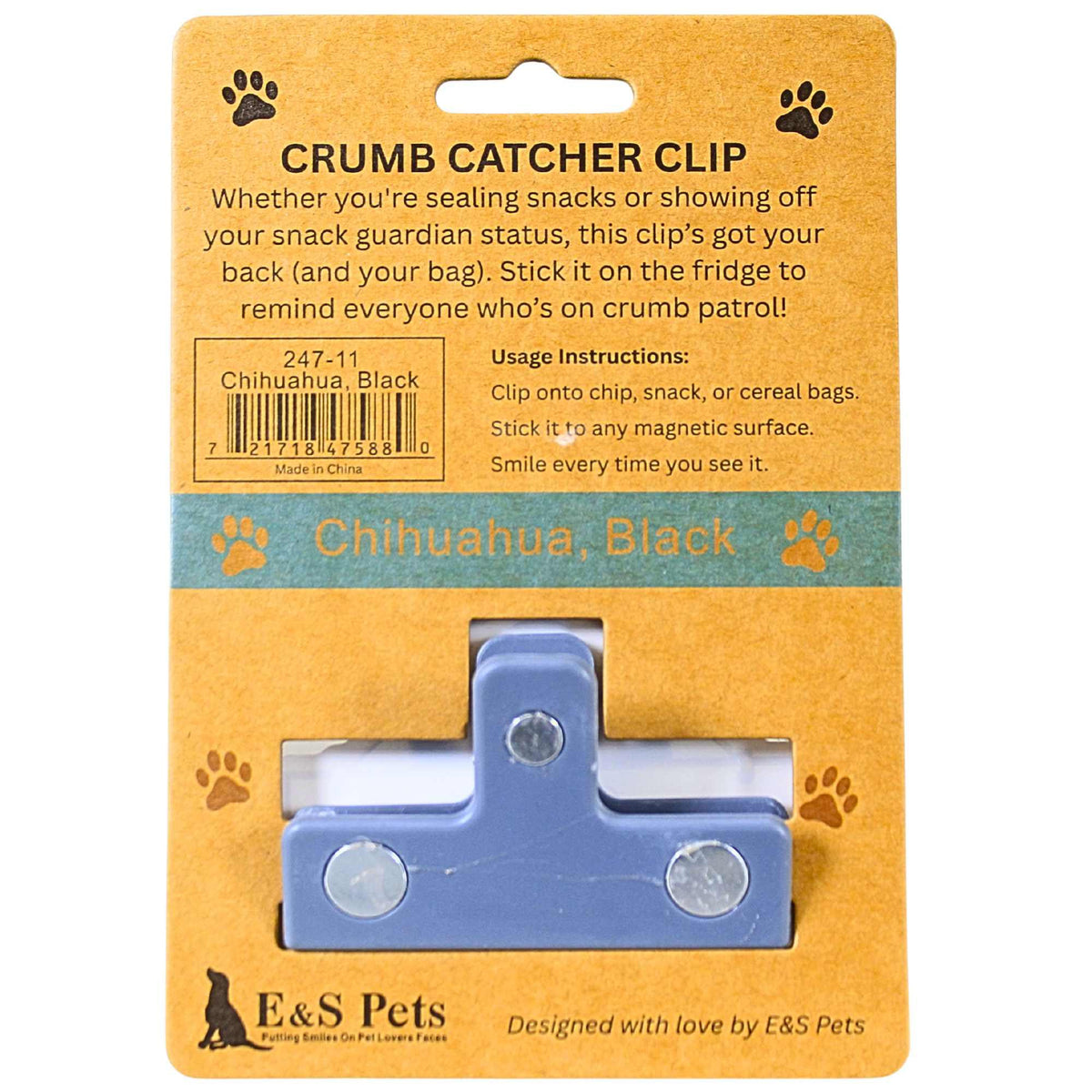 E & S Imports Black Chihuahua Chip Clip - - SBKGifts.com
