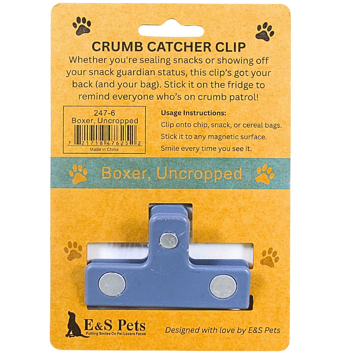 E & S Imports Boxer Uncropped Chip Clip - - SBKGifts.com