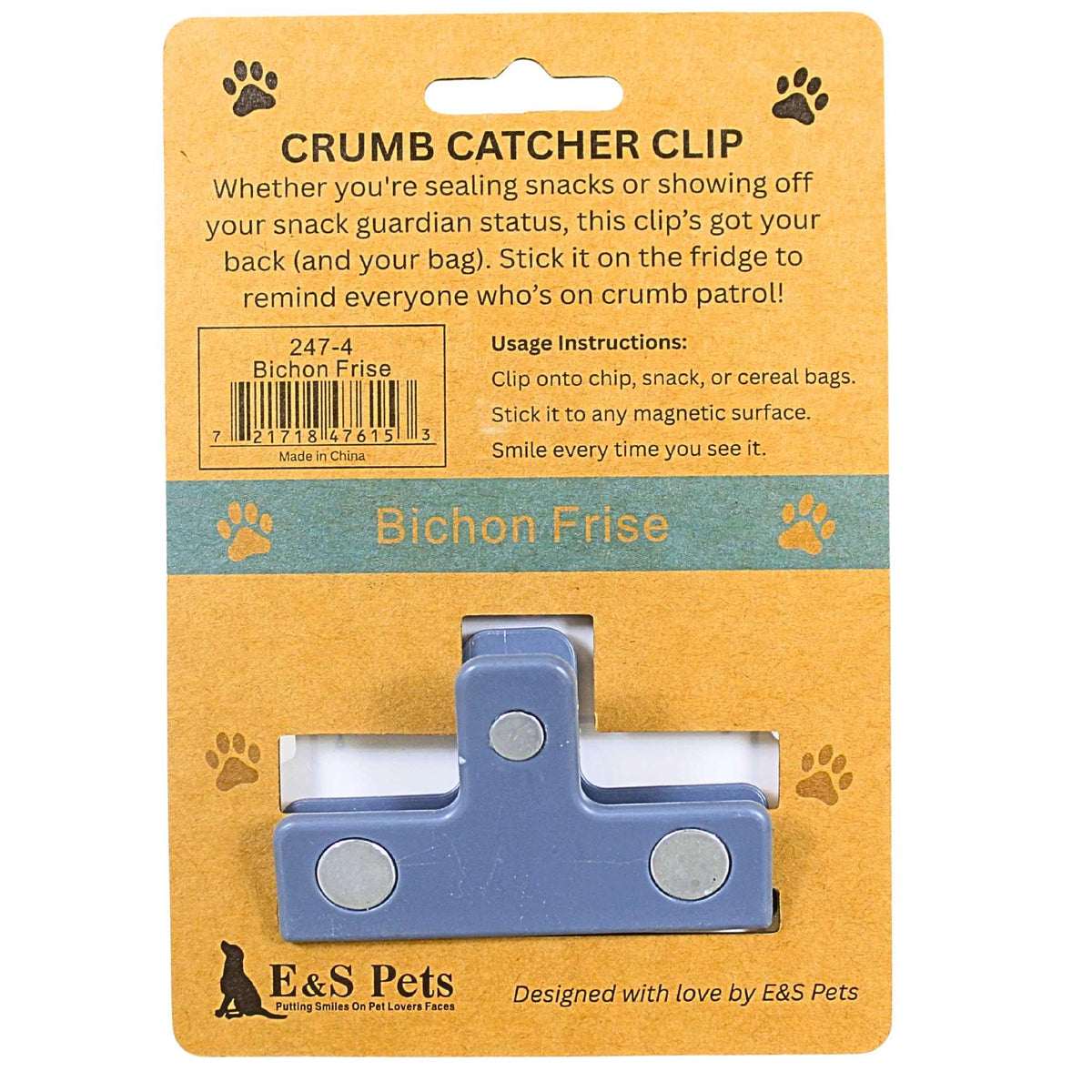 E & S Imports Bichon Frise Chip Clip - - SBKGifts.com