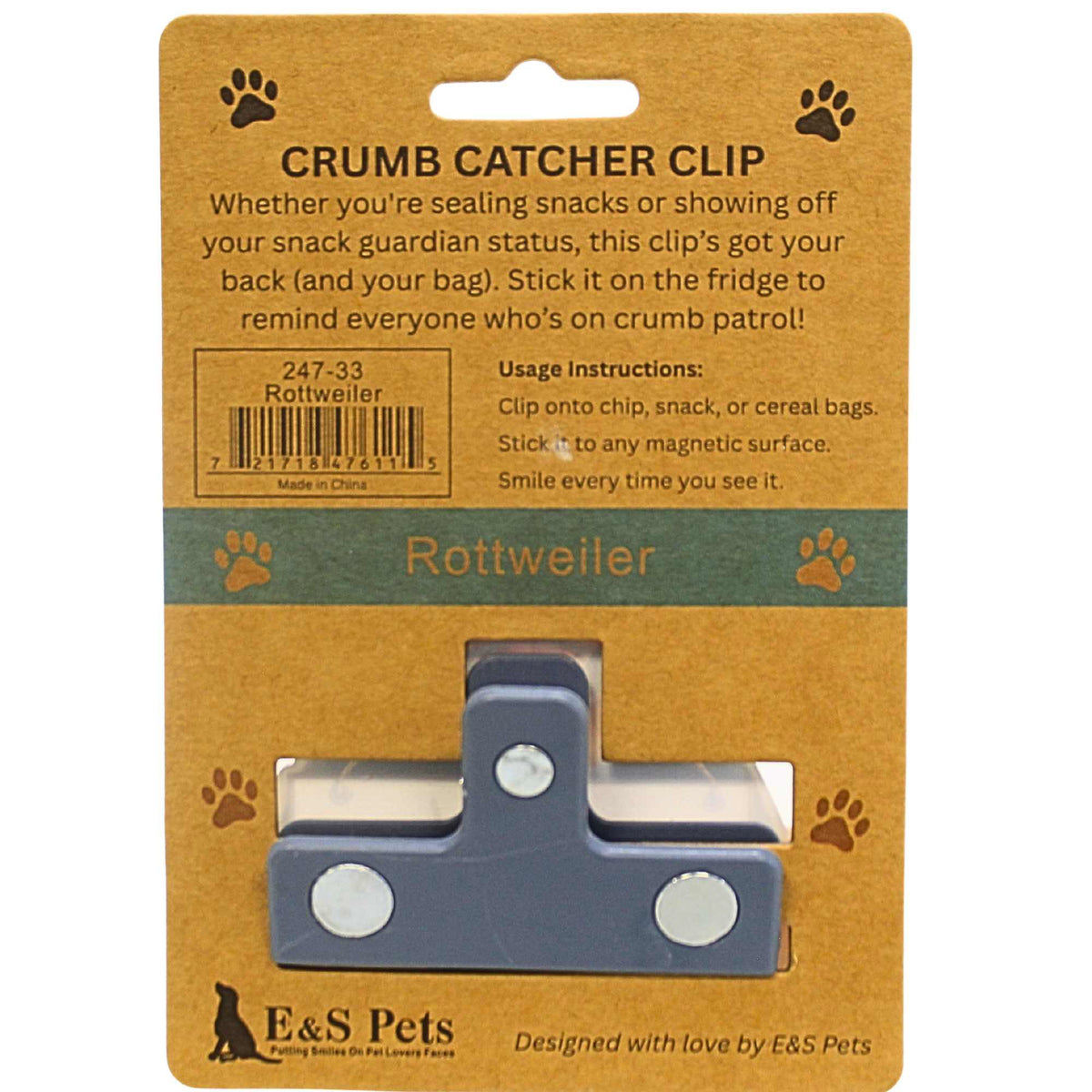 E & S Imports Rottweiler Chip Clip - - SBKGifts.com