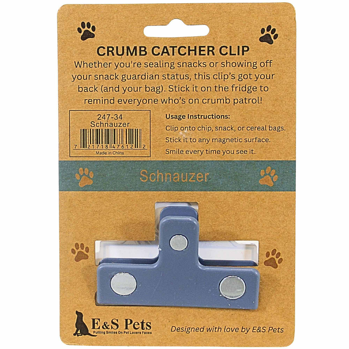 E & S Imports Schnauzer Chip Clip - - SBKGifts.com