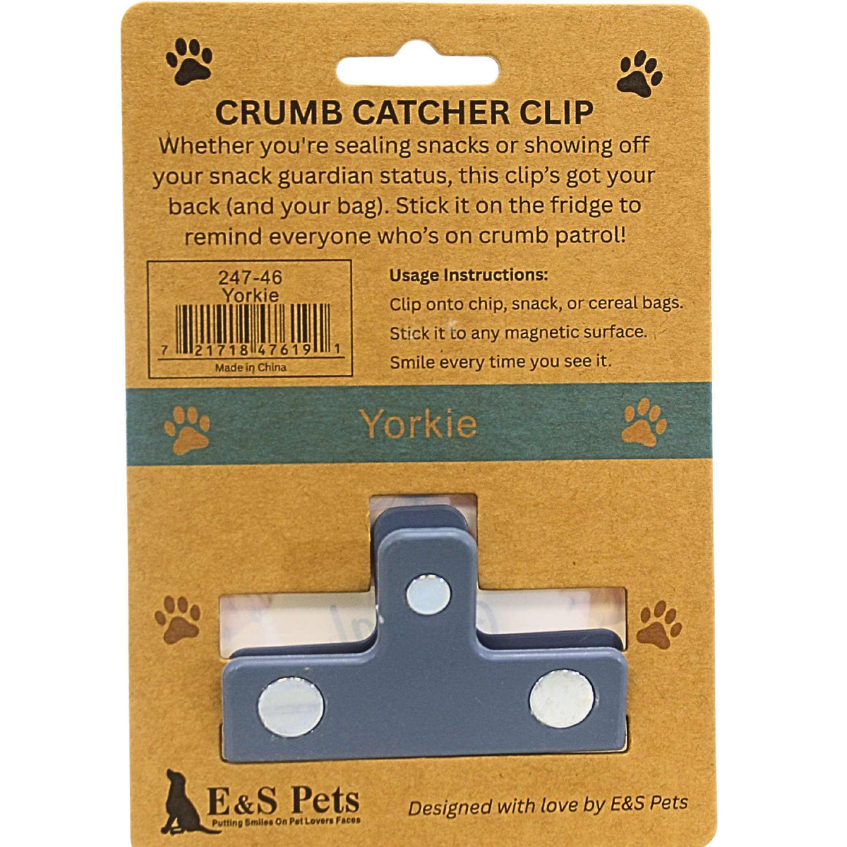 E & S Imports Yorkie Chip Clip - - SBKGifts.com