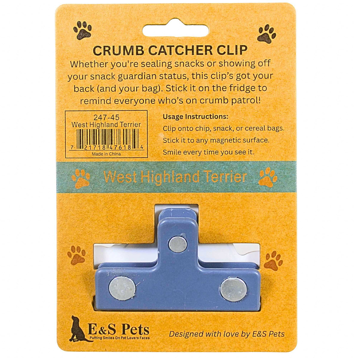 E & S Imports West Highland Terrier Chip Clip - - SBKGifts.com