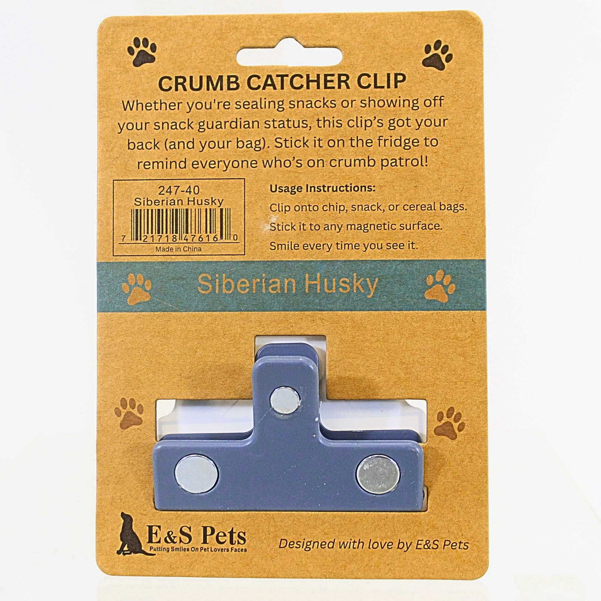E & S Imports Siberian Husky Chip Clip - - SBKGifts.com