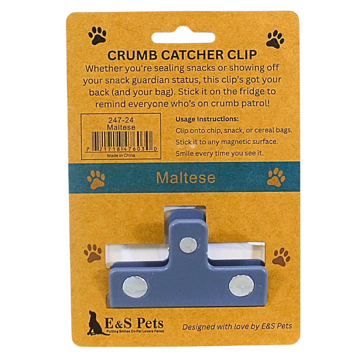 E & S Imports Maltese Chip Clip - - SBKGifts.com