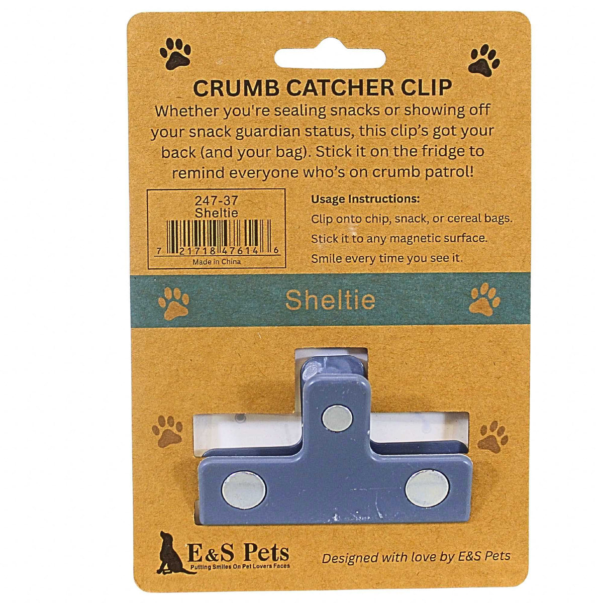 E & S Imports Sheltie Chip Clip - - SBKGifts.com