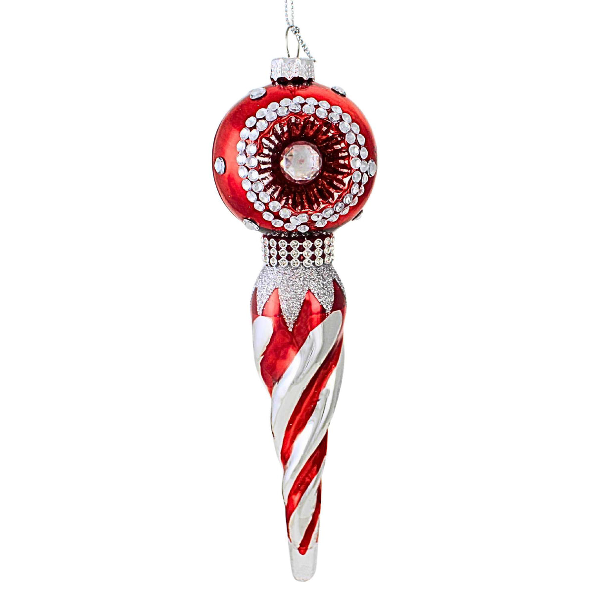 Kurt S. Adler Red And Silver Finial Ornament Set - - SBKGifts.com