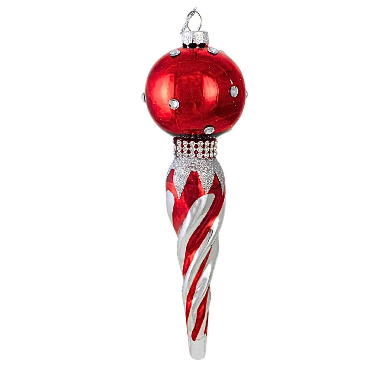 Kurt S. Adler Red And Silver Finial Ornament Set - - SBKGifts.com