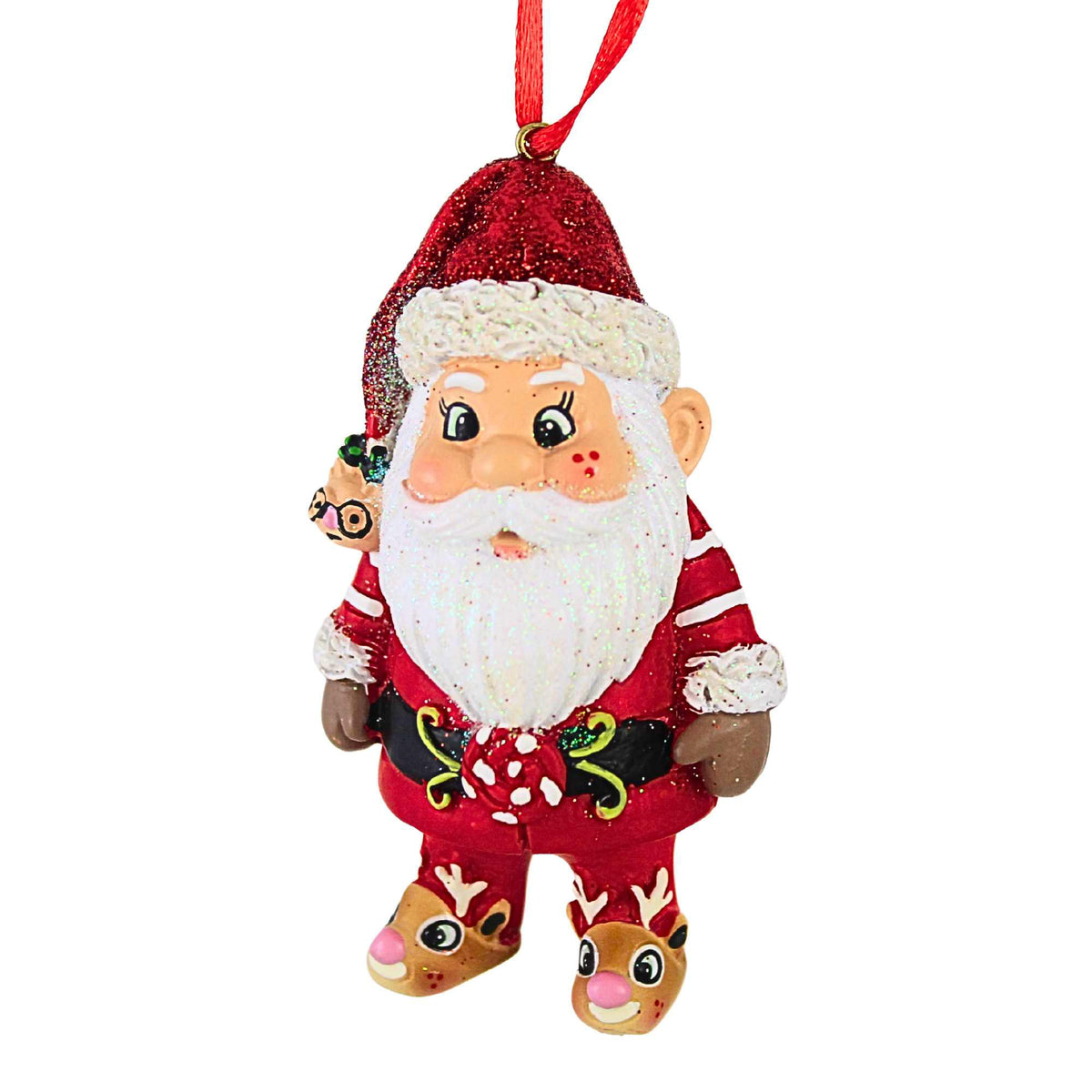 Kurt S. Adler Santa With Reindeer Ornament Set - - SBKGifts.com
