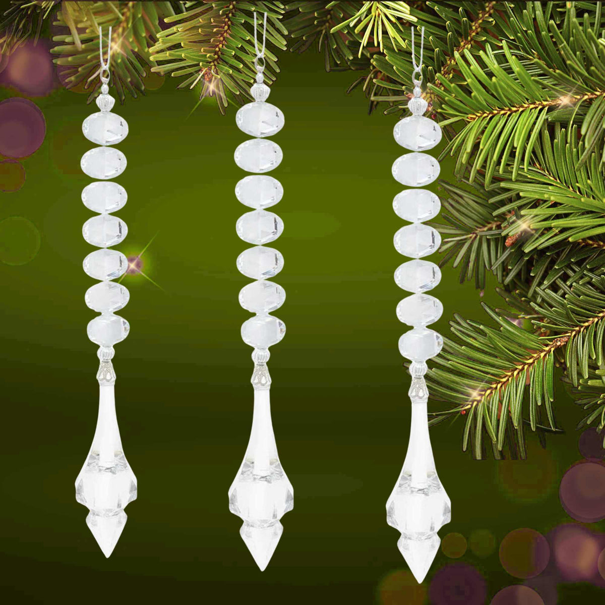 Kurt S. Adler Clear Jeweled Ornament With Dangle - - SBKGifts.com