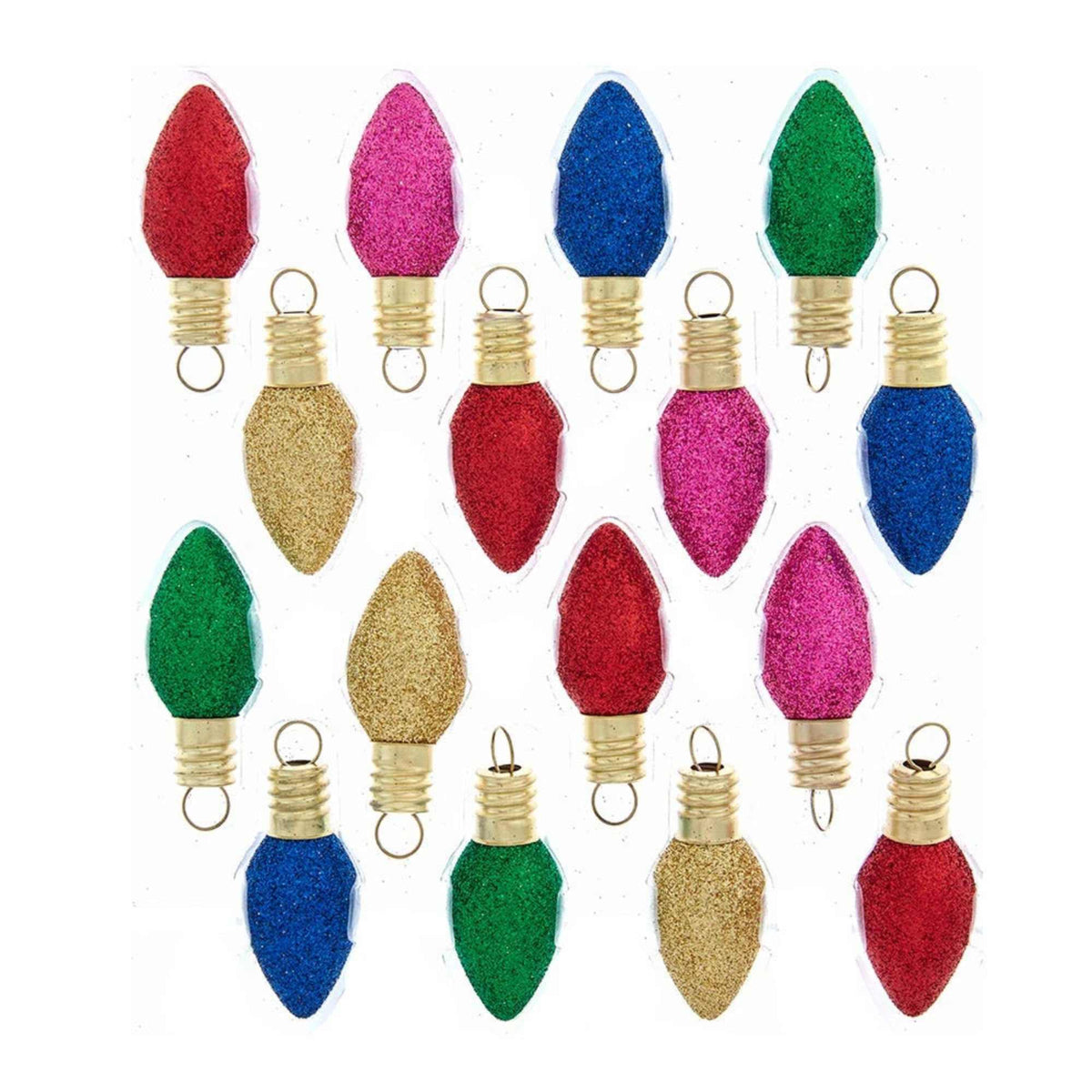 66847 Multi Color Glass Glittered Bulbs GG100