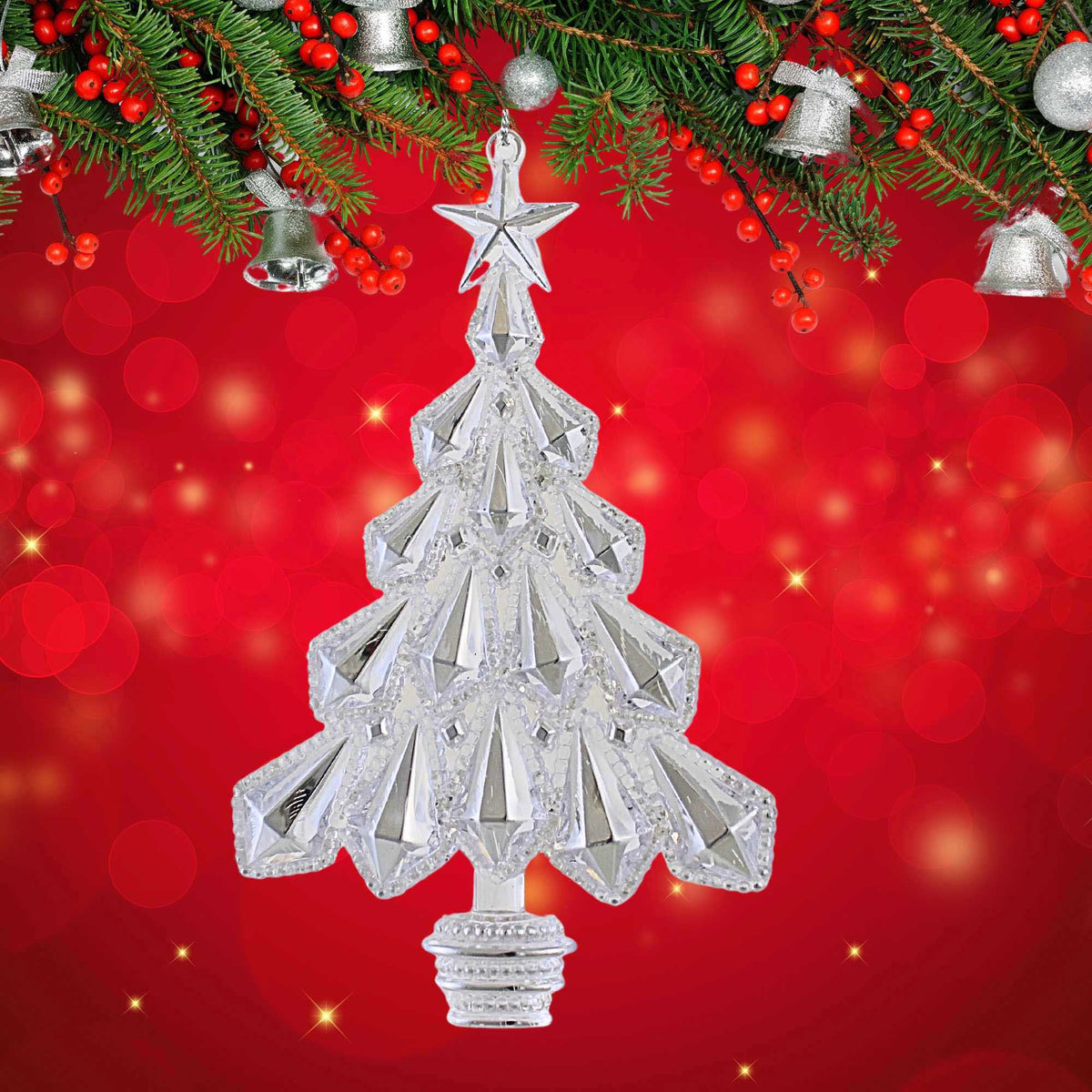 Kurt S. Adler Clear Christmas Tree With Glitter - - SBKGifts.com