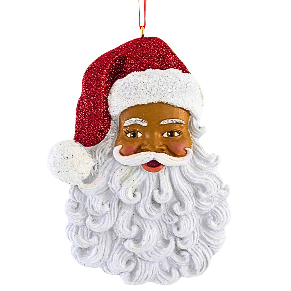 66865 Black Santa Head Ornament A2397