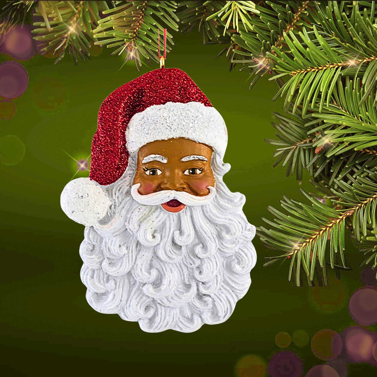 Kurt S. Adler Black Santa Head Ornament - - SBKGifts.com