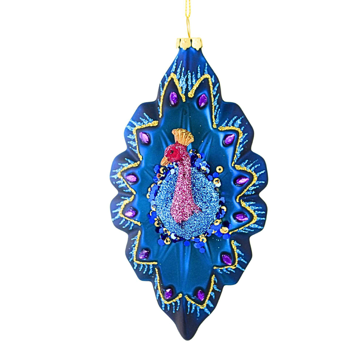 66867 Jeweled Peacock  Ornament H1624