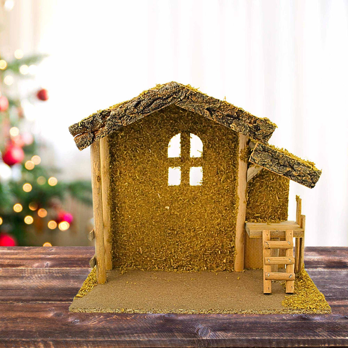 Kurt S. Adler Wooden Nativity Manger - - SBKGifts.com