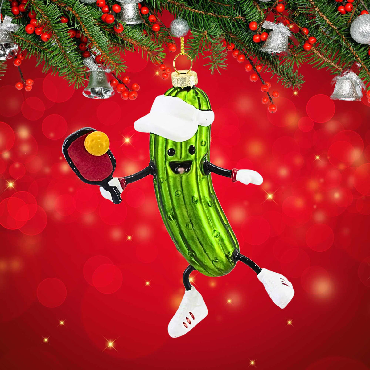 Kurt S. Adler Pickleball Pickle Ornament - - SBKGifts.com