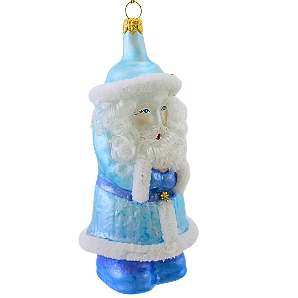 De Carlini Italian Ornaments Arctic Blue St. Nicholas - - SBKGifts.com