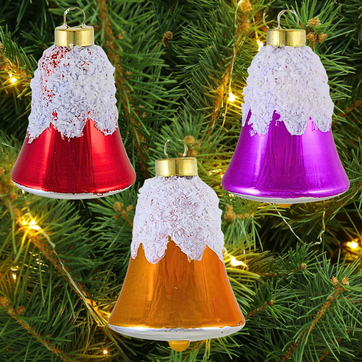 The Whitehurst Company Snow Covered Bells Ornaments - - SBKGifts.com