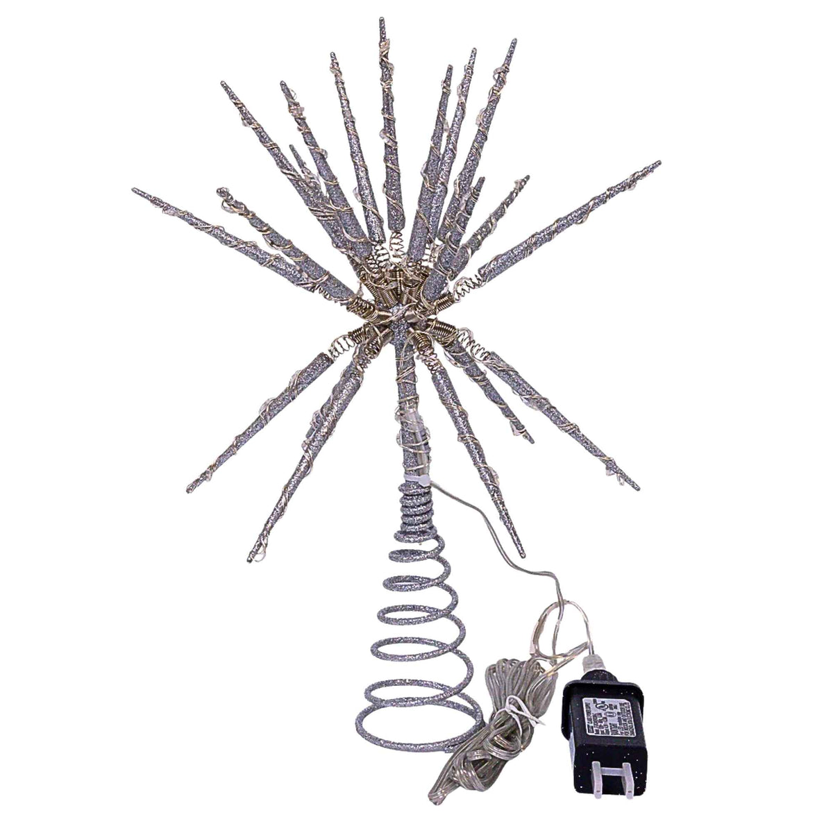 Kurt S. Adler Silver Starburst Tree Topper - - SBKGifts.com