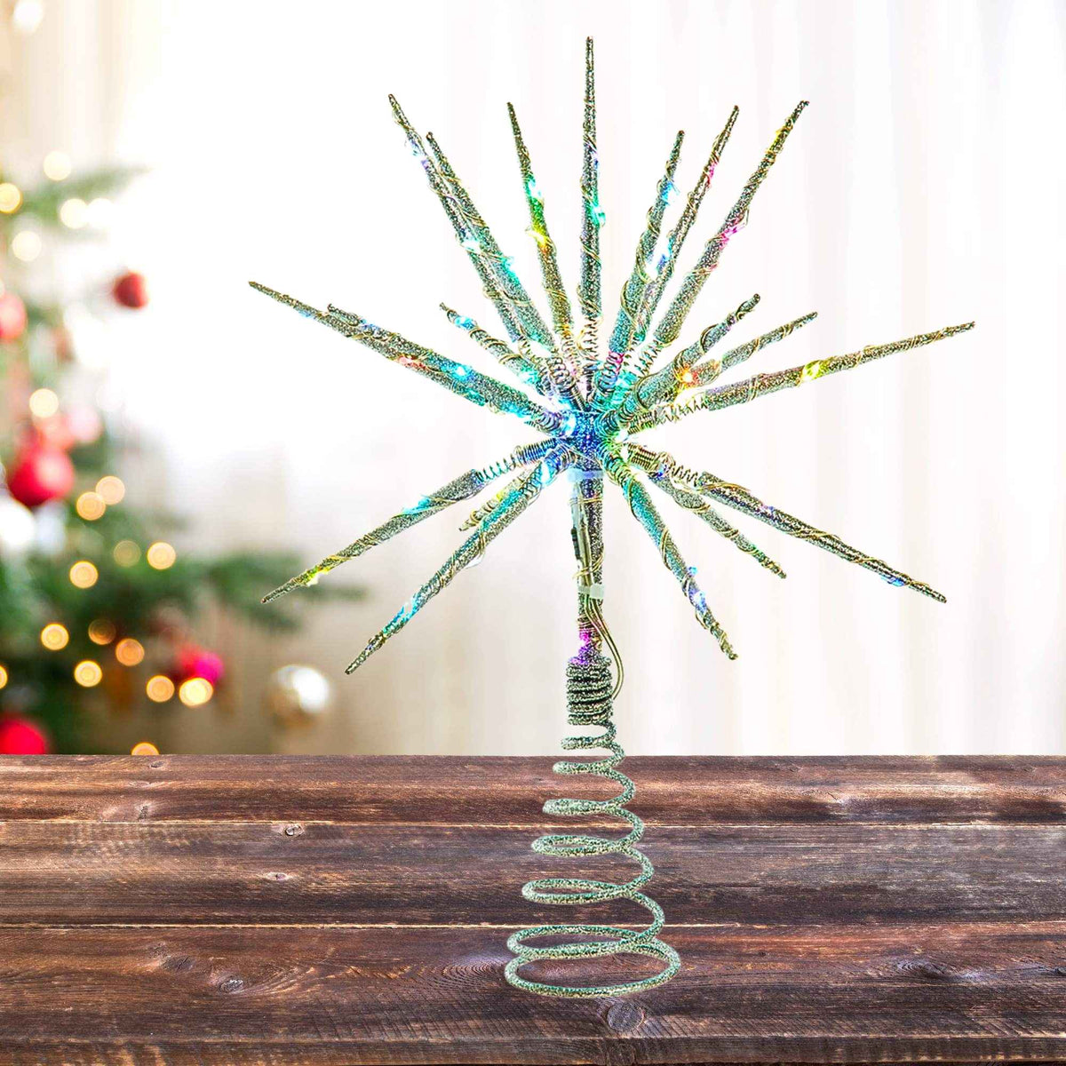 Kurt S. Adler Silver Starburst Tree Topper - - SBKGifts.com