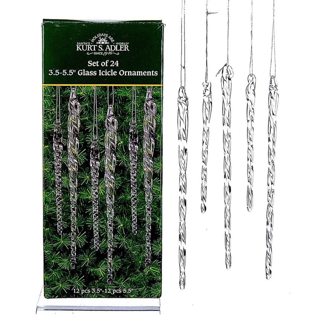 66979 Glass Icicle Ornaments W3730