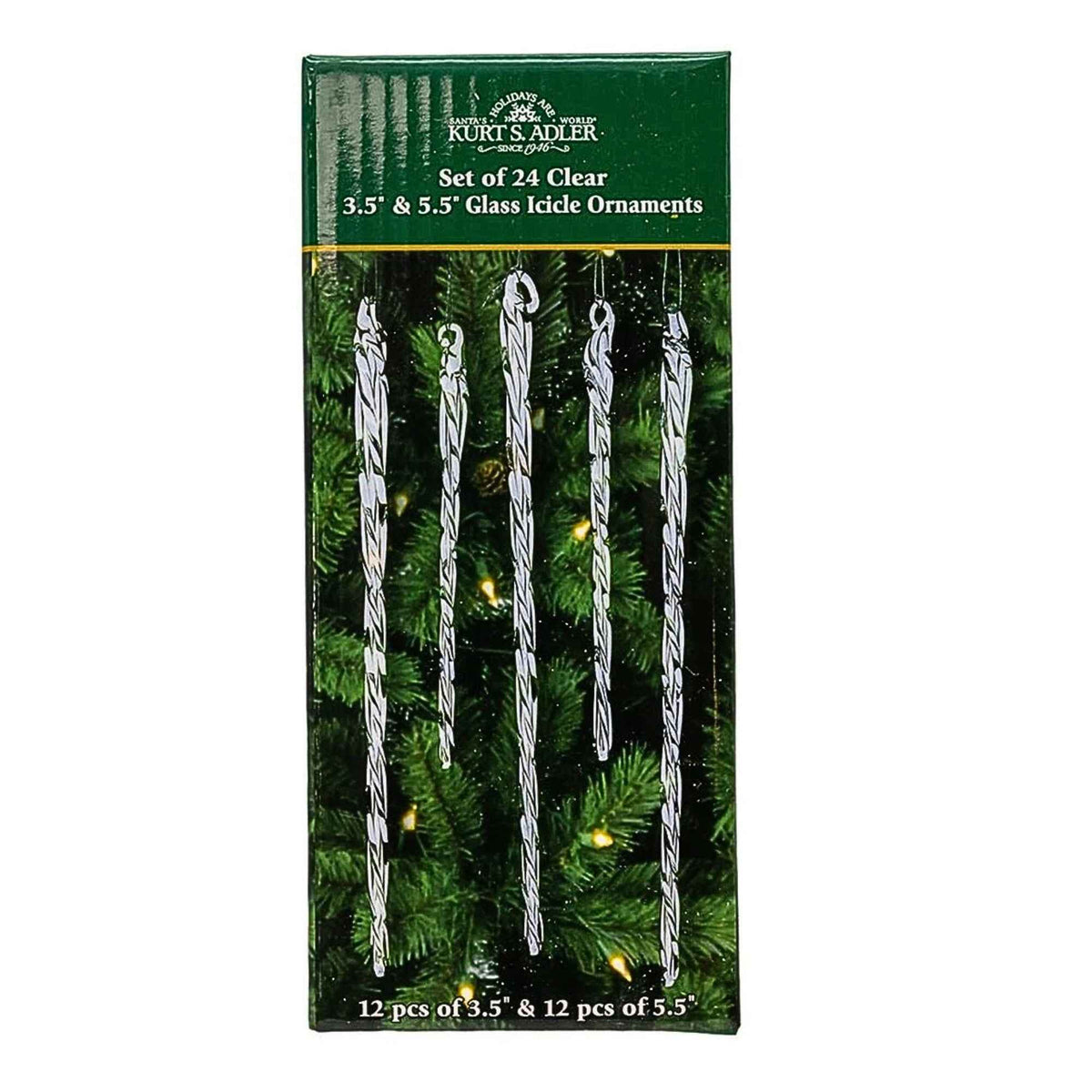 Kurt S. Adler Glass Icicle Ornaments - - SBKGifts.com