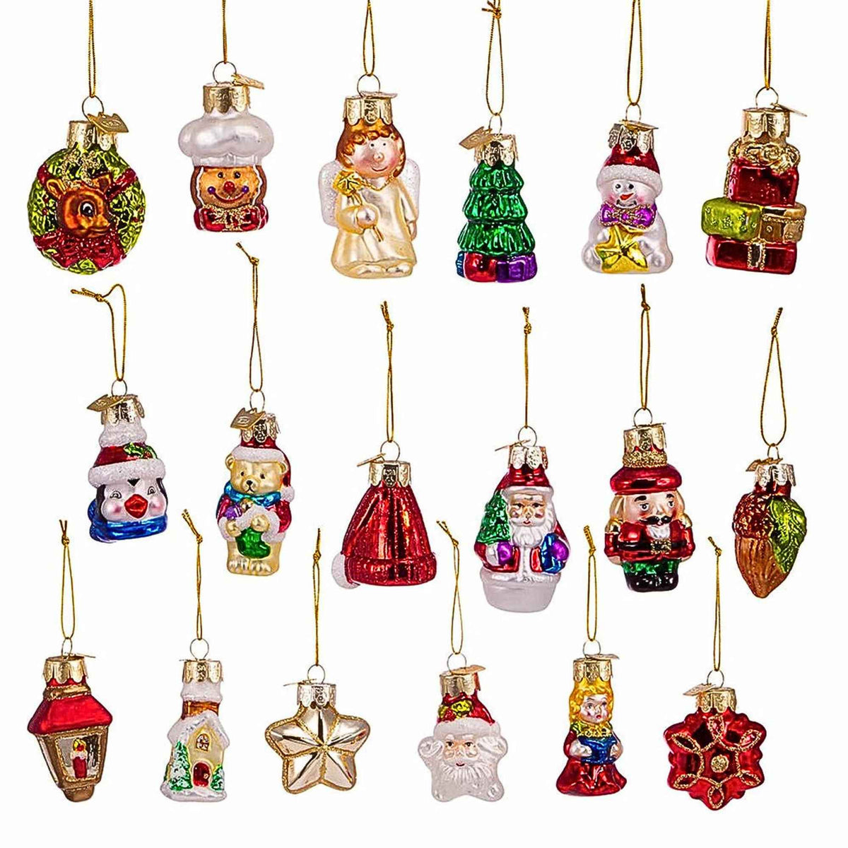 66980 Mini Christmas Shaped Glass Ornaments C7762