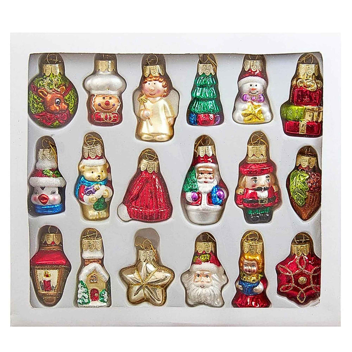 Kurt S. Adler Mini Christmas Shaped Glass Ornaments - - SBKGifts.com