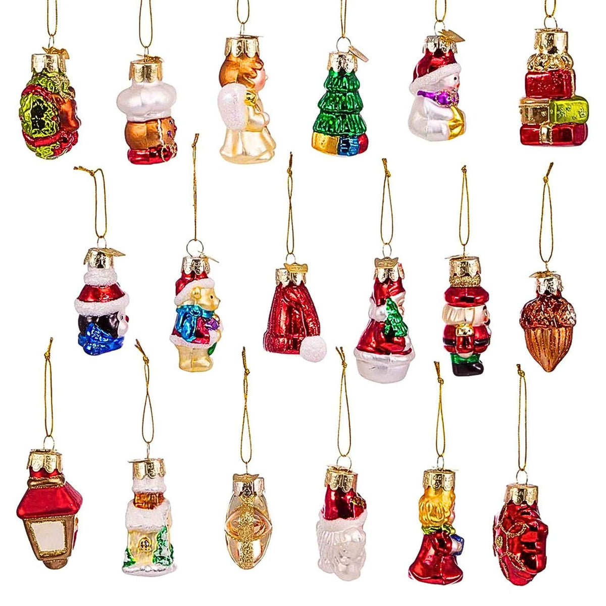 Kurt S. Adler Mini Christmas Shaped Glass Ornaments - - SBKGifts.com