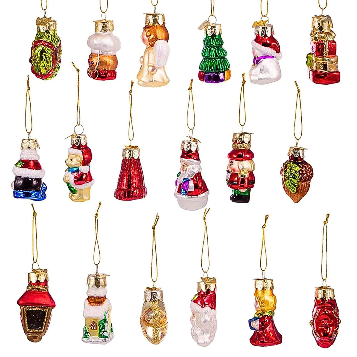 Kurt S. Adler Mini Christmas Shaped Glass Ornaments - - SBKGifts.com