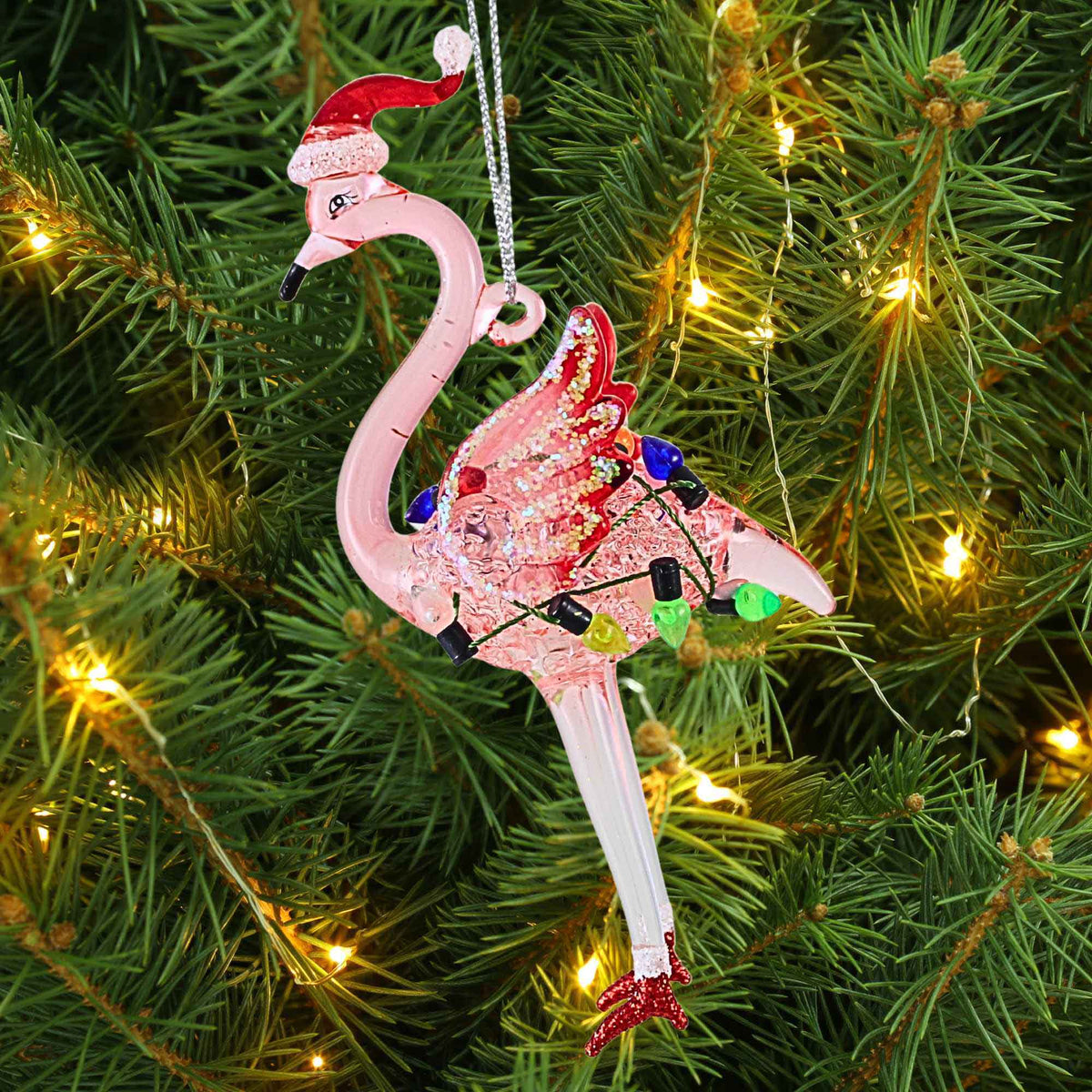 Kurt S. Adler Flamingo In String Lights Ornament - - SBKGifts.com