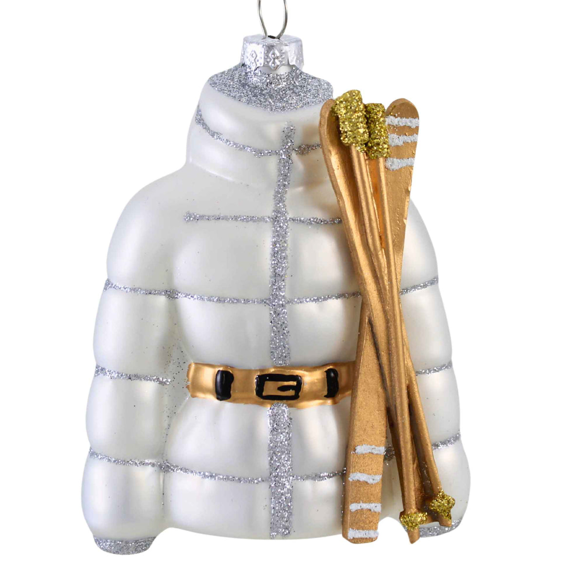 66993 White Ski Jacket Ornament D4964