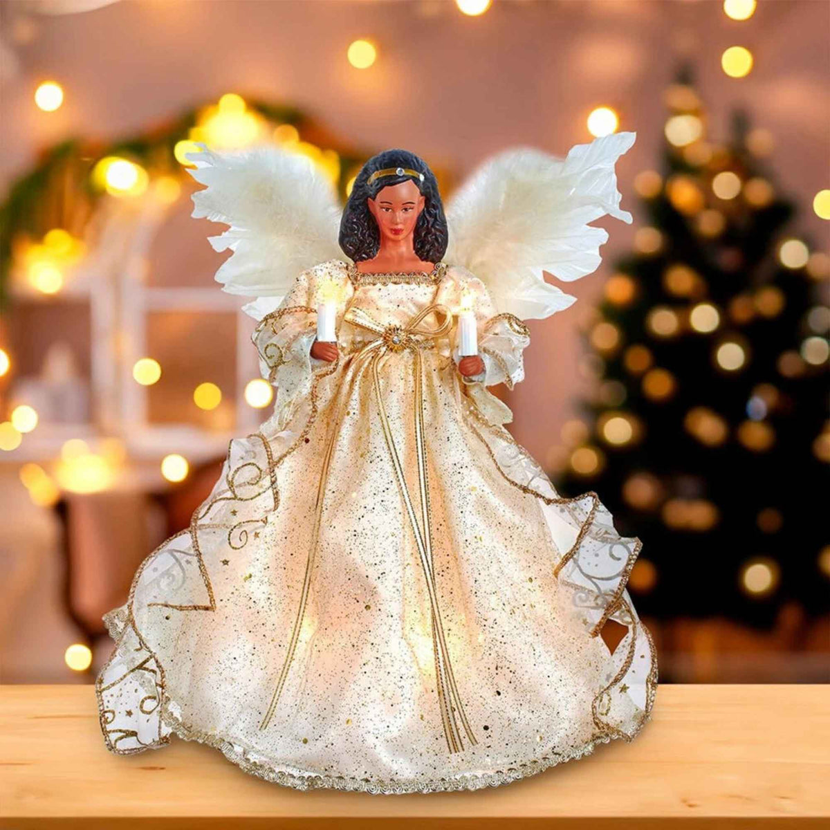 Kurt S. Adler African American Angel Tree Topper - - SBKGifts.com