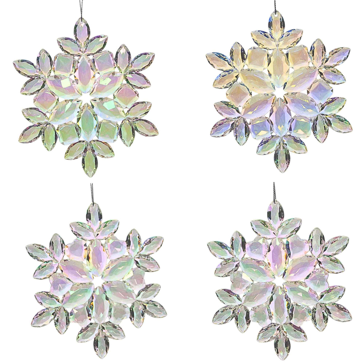 67006 Clear Iridescent Snowflakes D3820