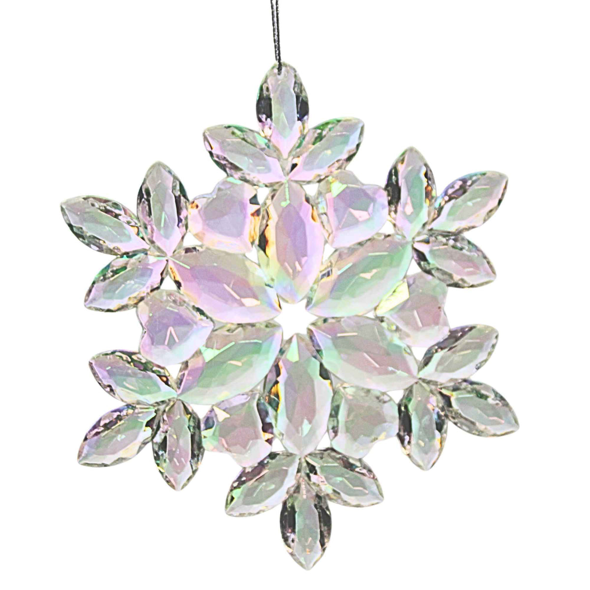 Kurt S. Adler Clear Iridescent Snowflakes - - SBKGifts.com