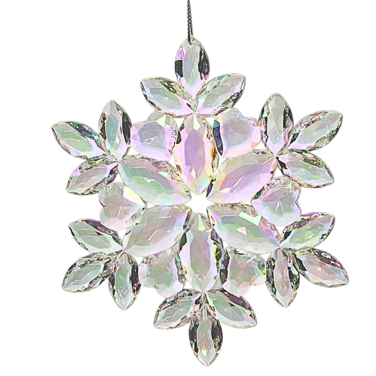 Kurt S. Adler Clear Iridescent Snowflakes - - SBKGifts.com