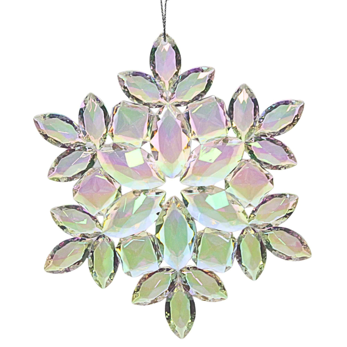 Kurt S. Adler Clear Iridescent Snowflakes - - SBKGifts.com
