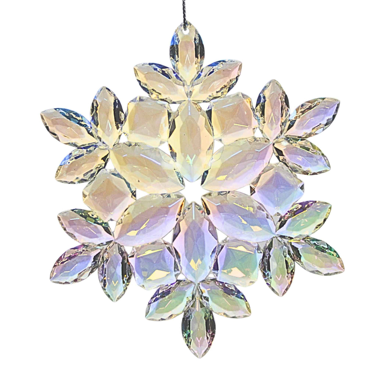 Kurt S. Adler Clear Iridescent Snowflakes - - SBKGifts.com