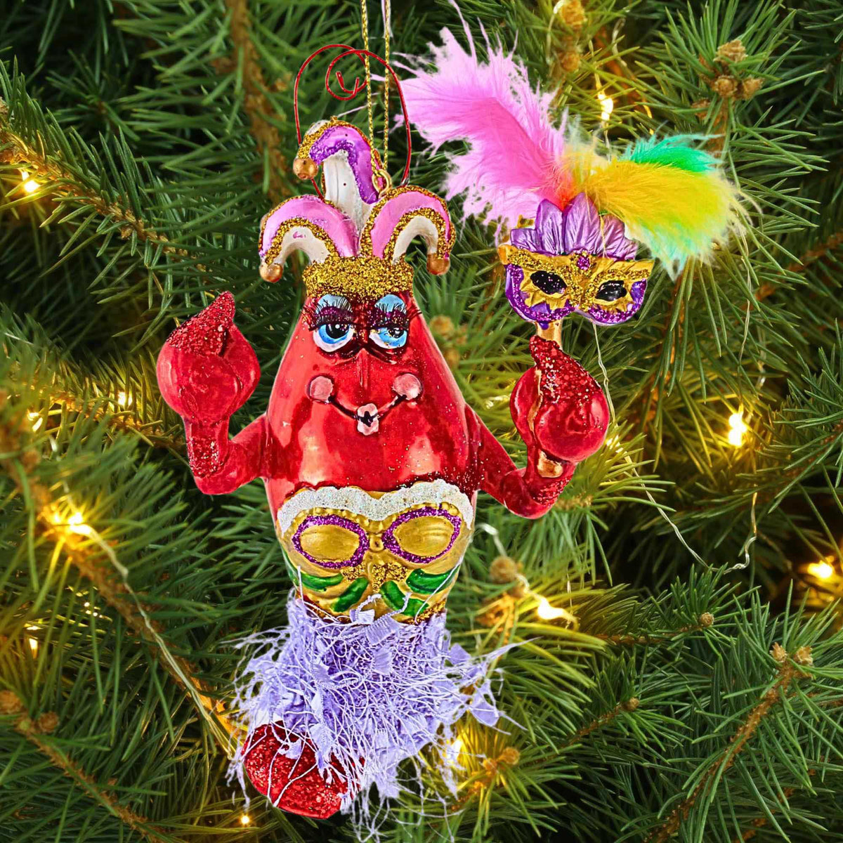 December Diamonds Mardi Gras Crawfish Ornament - - SBKGifts.com