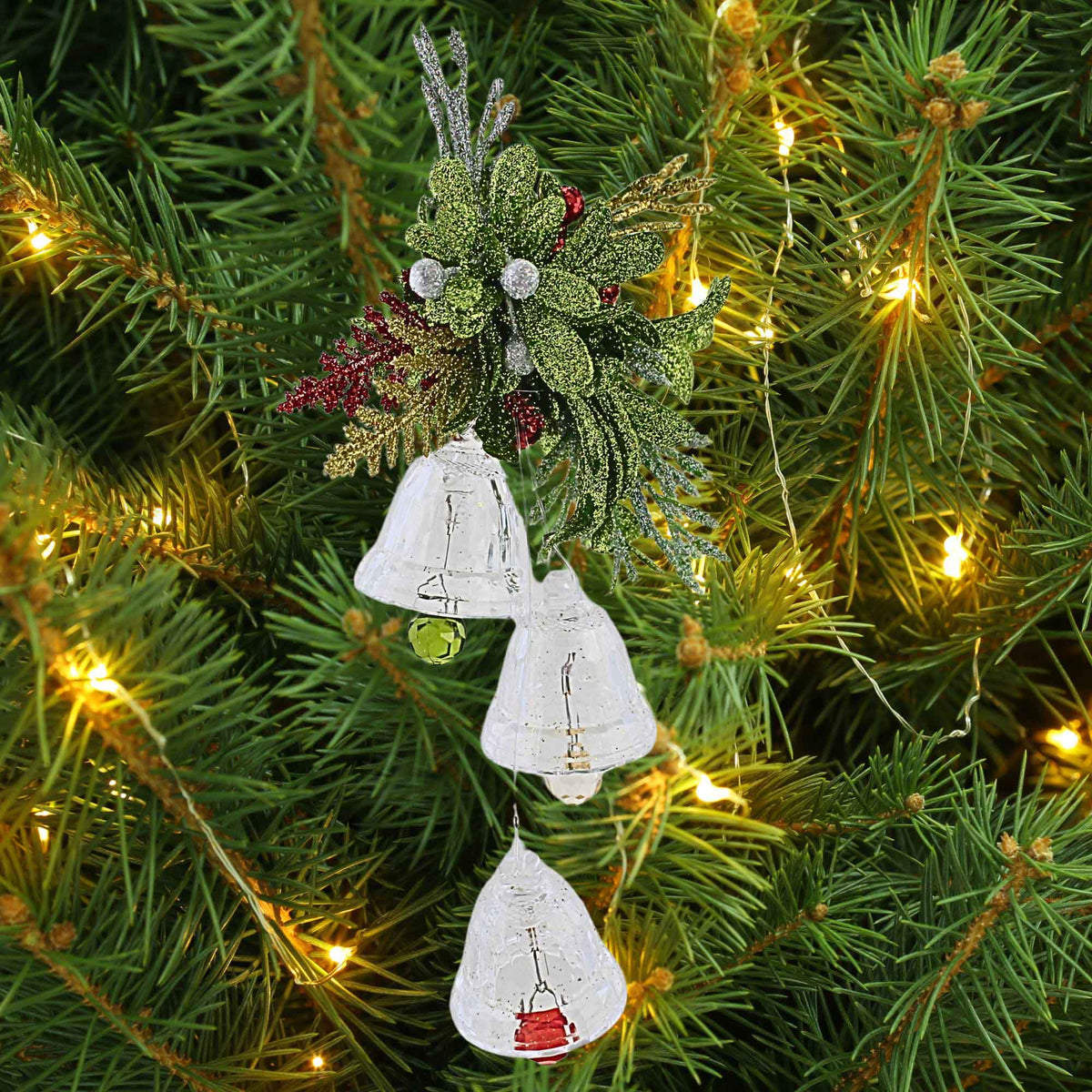 Crystal Expressions Triple Mistletoe Bells Ornament - - SBKGifts.com