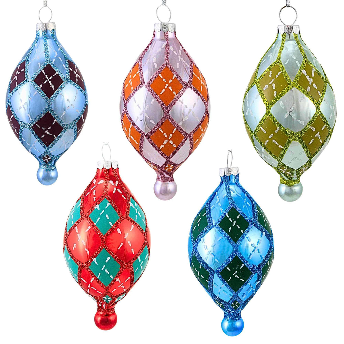 67109 Plaid Baubles Set/5 GL1063