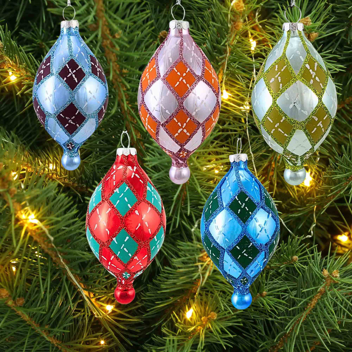 Cody Foster Plaid Baubles Set/5 - - SBKGifts.com