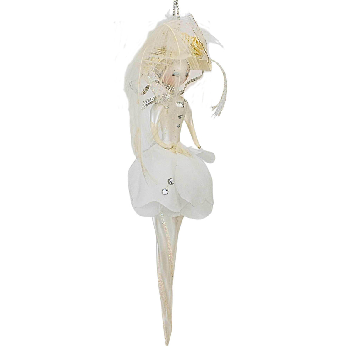 De Carlini Italian Ornaments Winter Rose Icicle - - SBKGifts.com