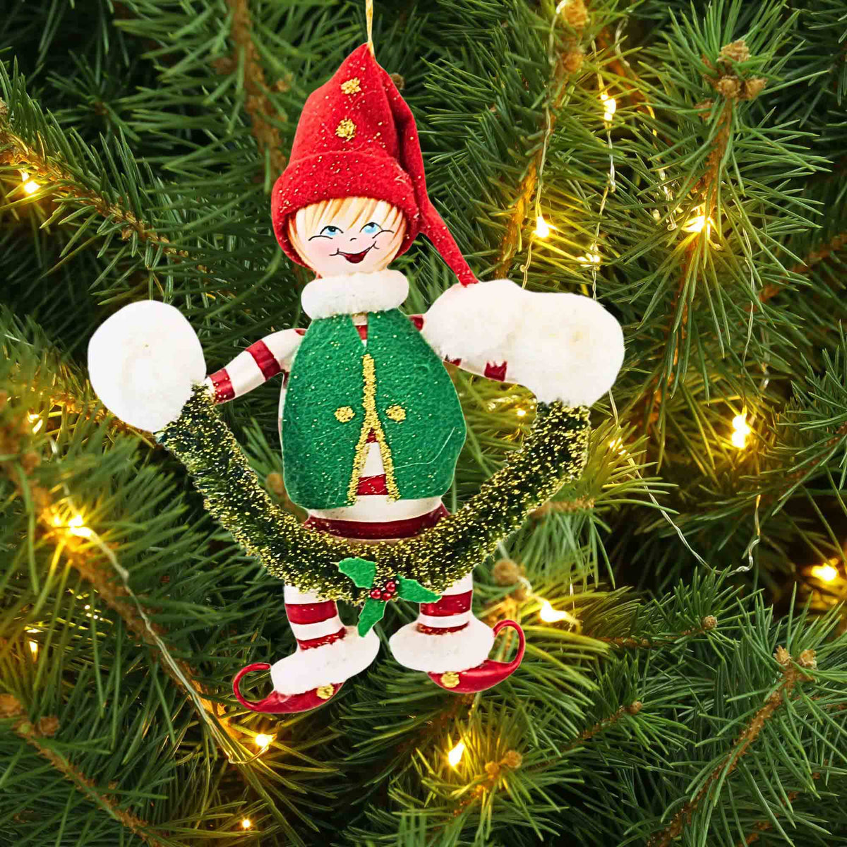 De Carlini Italian Ornaments Skippy Sweetstripe - - SBKGifts.com